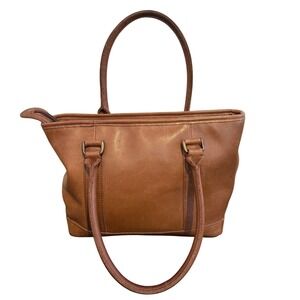 Vintage LL Bean Field & Town Brown Leather Tote Bag Classic Minimalist
